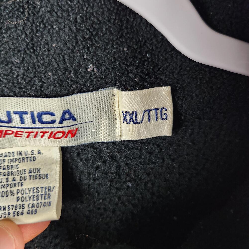 Vintage Nautica Competition Pullover Mens 2XL Black NAUTECH Fleece Half Zip USA - Picture 4 of 14